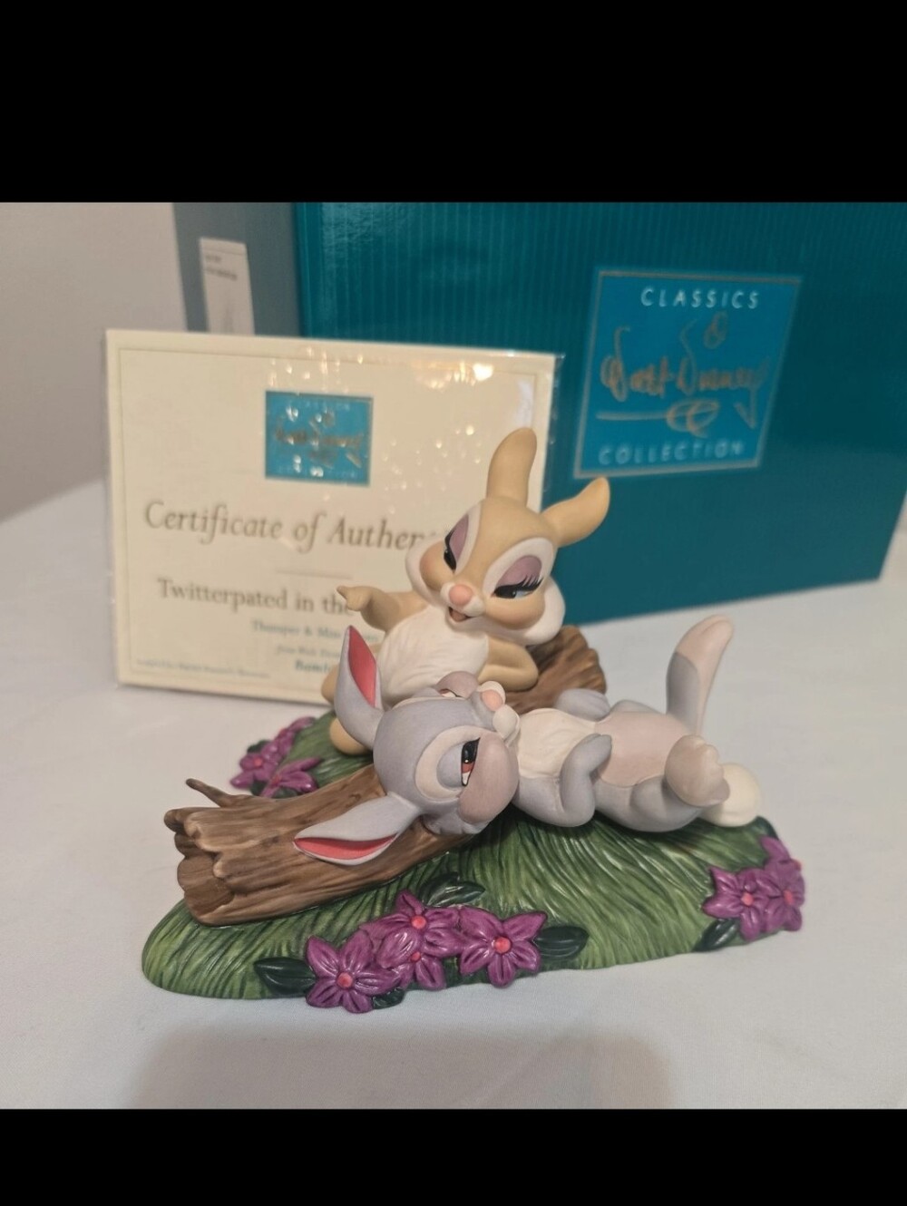 WDCC Twitterpated in the Springtime Thumper Miss Bunny Bambi Box & COA 1217960